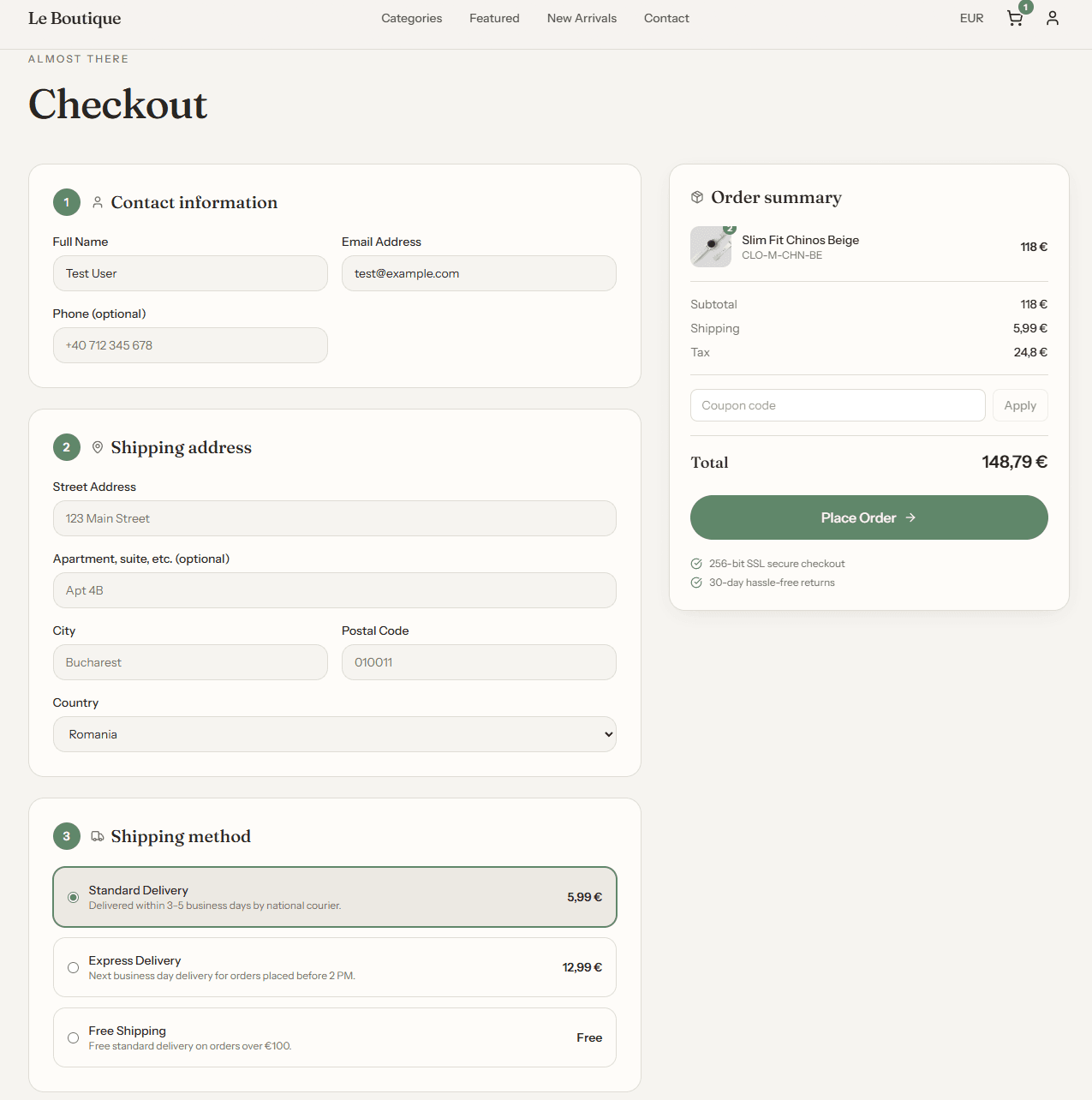 Stripe checkout flow